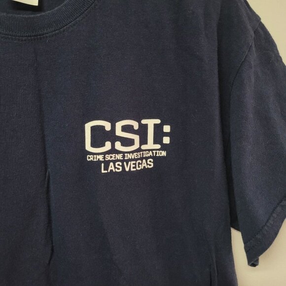 Gildan CSI Tee Shirt Halloween Costume Blue Crime Scene Womens Medium Uniform - Picture 3 of 6